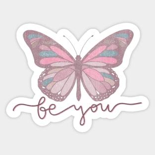 Be You Butterfly Retro Design Sticker